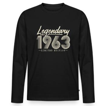 Legendär seit 1963 - Männer Premium Bio Langarmshirt - Schwarz - Vorne - Nico (187cm)