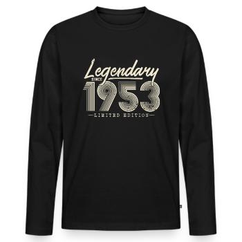 Legendary since 1953 - Men's Premium Organic Long Sleeve Shirt - black - Front - Nico (187cm)