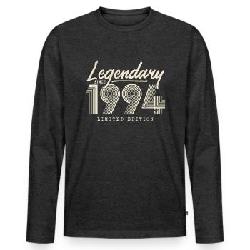 Legendary since 1994 - Men's Premium Organic Long Sleeve Shirt - heather anthracite - Front - Nico (187cm)