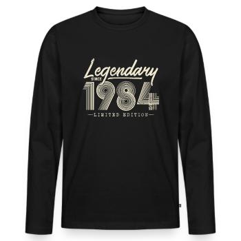 Legendary since 1984 - Men's Premium Organic Long Sleeve Shirt - black - Front - Nico (187cm)
