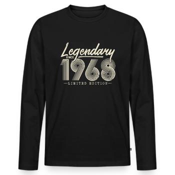Légendaire depuis 1968 - T-shirt manches longues Premium bio Homme - noir - Devant - Nico (187cm)