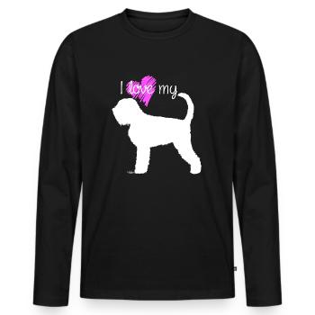 loveblackrussian - Männer Premium Bio Langarmshirt - Schwarz - Vorne - Nico (187cm)