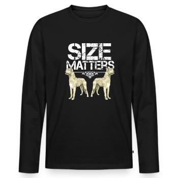 Irish Wolfhound Größe - Männer Premium Bio Langarmshirt - Schwarz - Vorne - Nico (187cm)