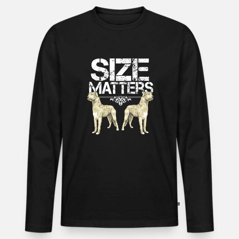 Irish Wolfhound Größe - Männer Premium Bio Langarmshirt - Schwarz