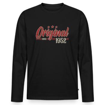 Born in 1952 Original Birthday Retro - Men's Premium Organic Long Sleeve Shirt - black - Front - Nico (187cm)