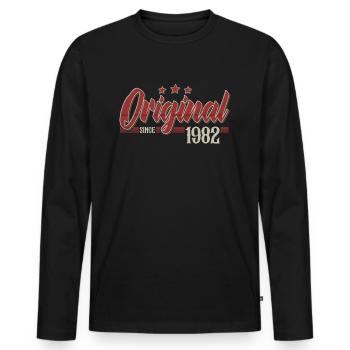 Born in 1982 Original Birthday Retro - Men's Premium Organic Long Sleeve Shirt - black - Front - Nico (187cm)