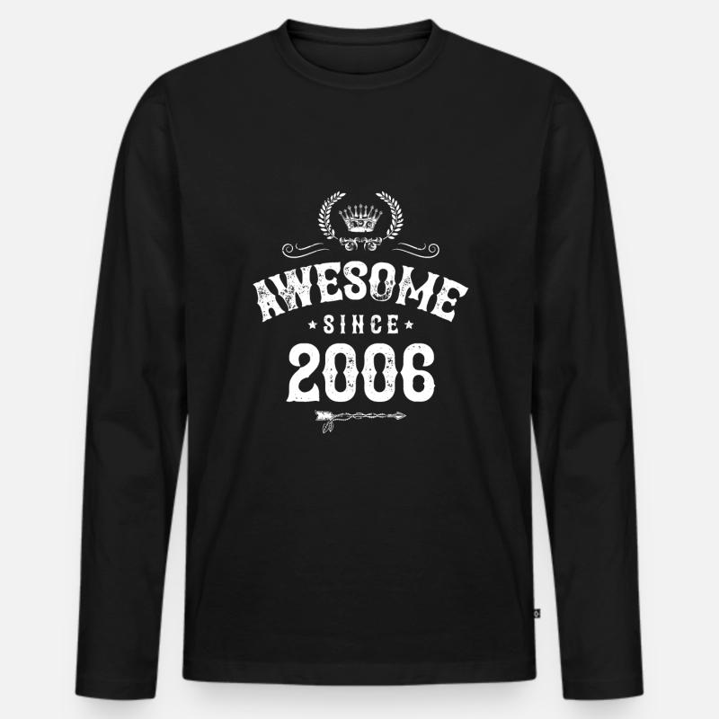 2006 awesome since - Männer Premium Bio Langarmshirt - Schwarz