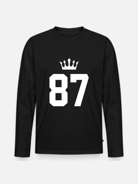 87 Couronne numérique - T-shirt manches longues Premium bio Homme - noir