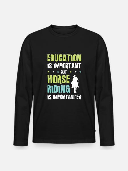 Horses Education - Men's Premium Organic Long Sleeve Shirt - black