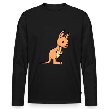 Kangaroo Comic - Männer Premium Bio Langarmshirt - Schwarz - Vorne - Nico (187cm)