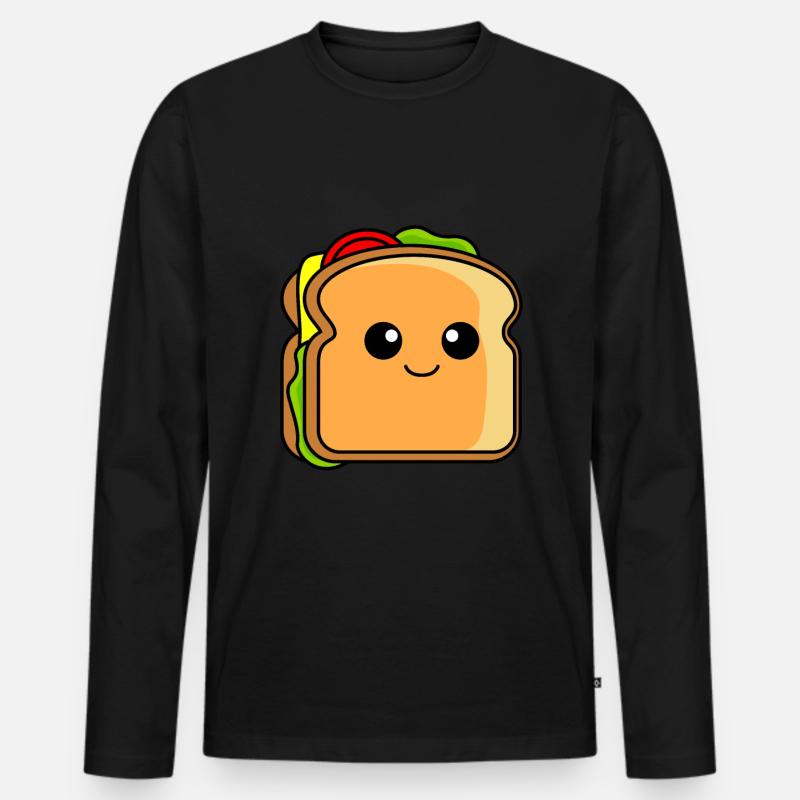 Sandwich Comic - Männer Premium Bio Langarmshirt - Schwarz