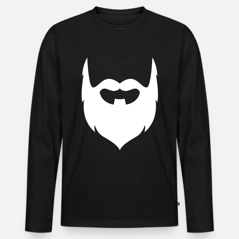 Bart symbol - Männer Premium Bio Langarmshirt - Schwarz