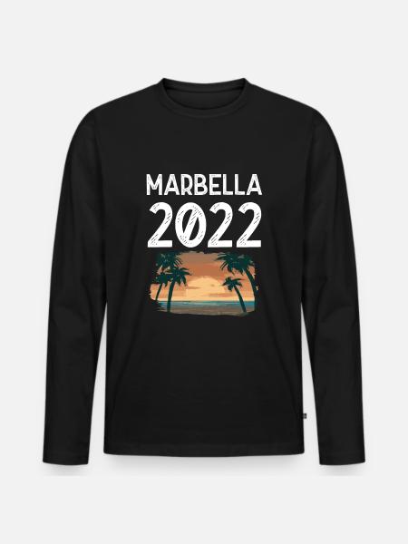 Marbella 2022 - Männer Premium Bio Langarmshirt - Schwarz