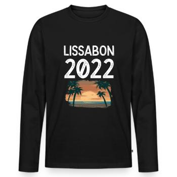 Lissabon 2022 - Männer Premium Bio Langarmshirt - Schwarz - Vorne - Nico (187cm)