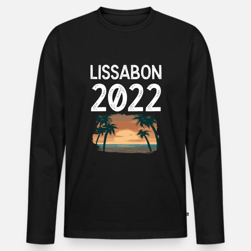 Lissabon 2022 - Männer Premium Bio Langarmshirt - Schwarz