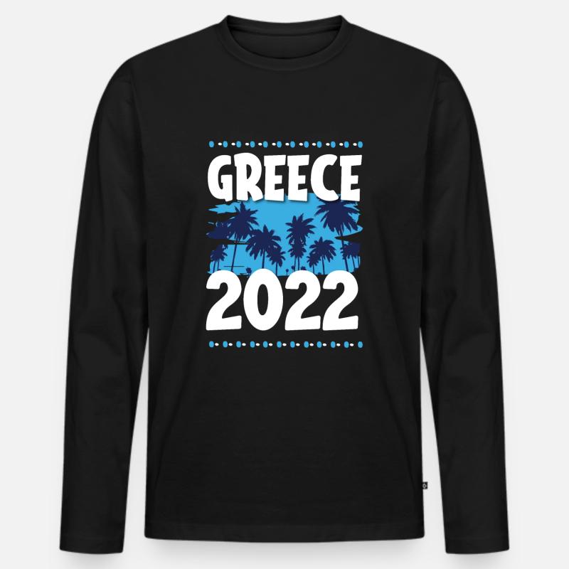 Greece 2022 - Männer Premium Bio Langarmshirt - Schwarz