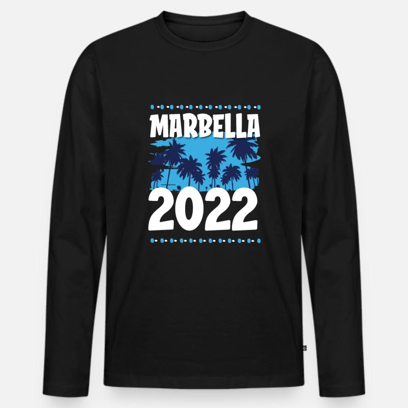 Marbella 2022 - Männer Premium Bio Langarmshirt - Schwarz