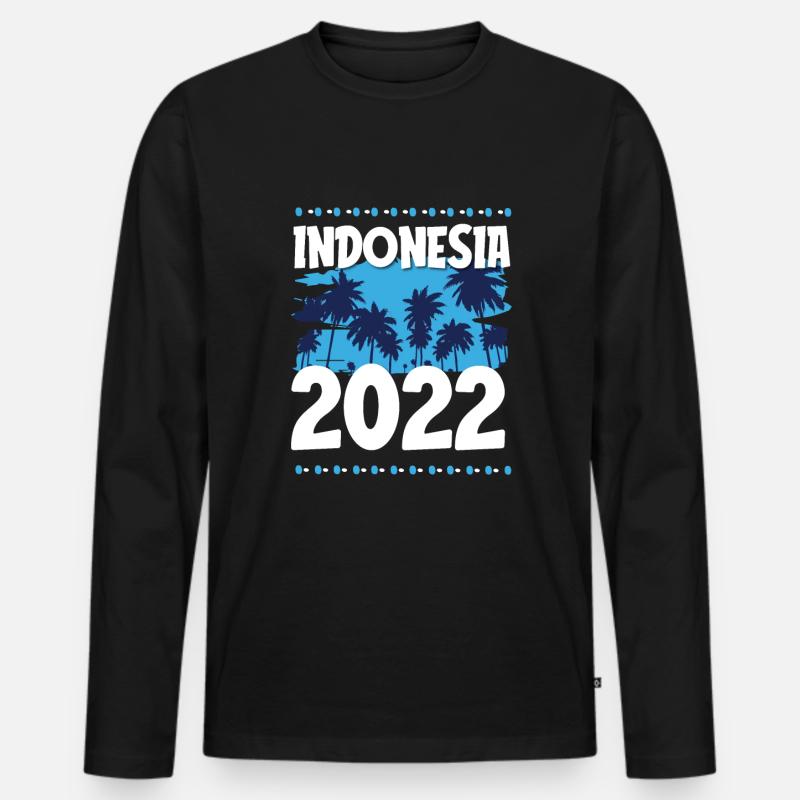 Indonesia 2022 - Männer Premium Bio Langarmshirt - Schwarz