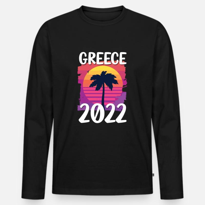 Greece 2022 - Männer Premium Bio Langarmshirt - Schwarz