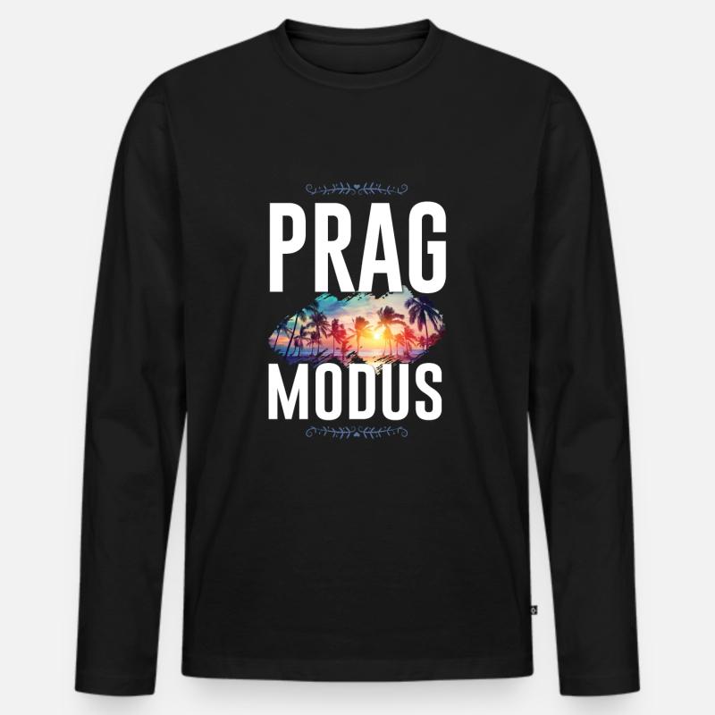 Prag Modus - Männer Premium Bio Langarmshirt - Schwarz