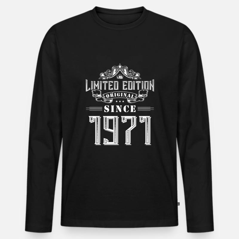 1971 limited edition - Männer Premium Bio Langarmshirt - Schwarz