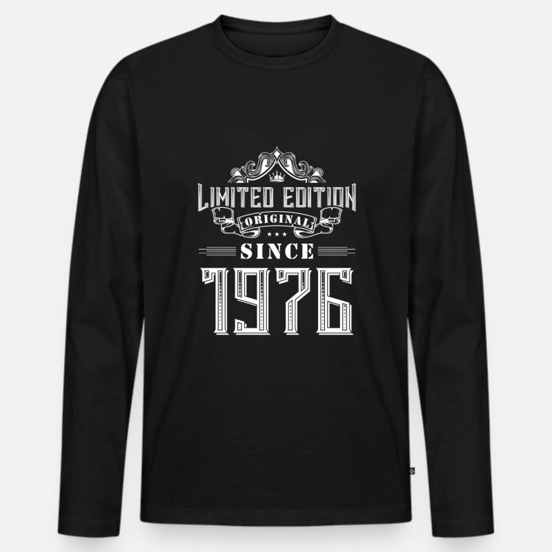 1976 limited edition - Männer Premium Bio Langarmshirt - Schwarz