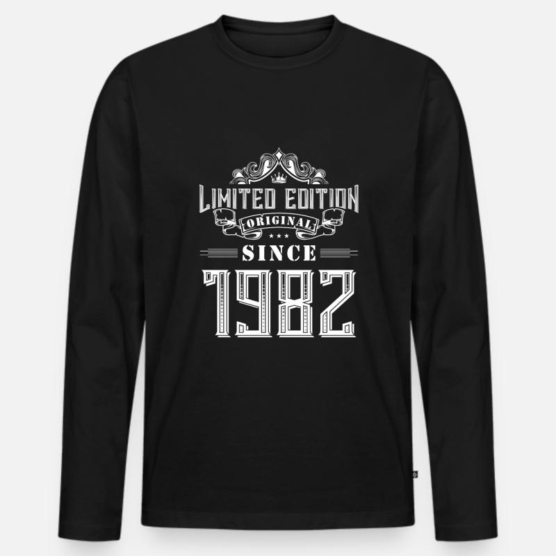 1982 limited edition - Männer Premium Bio Langarmshirt - Schwarz