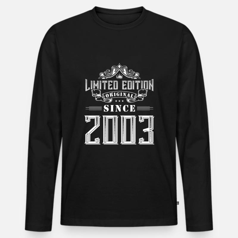 2003 limited edition - Männer Premium Bio Langarmshirt - Schwarz