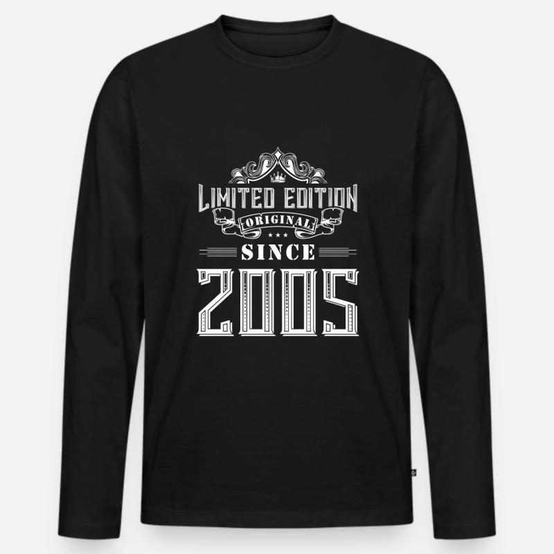 2005 limited edition - Männer Premium Bio Langarmshirt - Schwarz