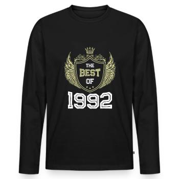 1992 best of - T-shirt manches longues Premium bio Homme - noir - Devant - Nico (187cm)