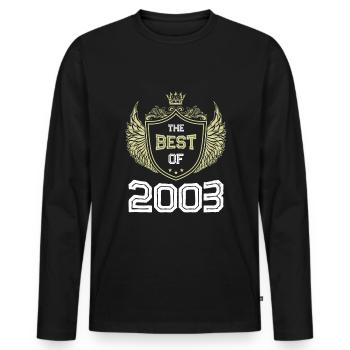 2003 best of - Men's Premium Organic Long Sleeve Shirt - black - Front - Nico (187cm)