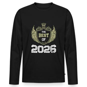 2026 best of - T-shirt manches longues Premium bio Homme - noir - Devant - Nico (187cm)