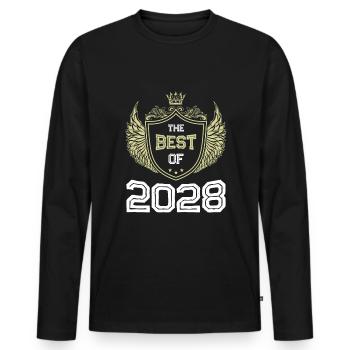 2028 best of - T-shirt manches longues Premium bio Homme - noir - Devant - Nico (187cm)