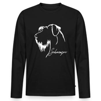 SCHNAUZER Profil Chiens Chien Wilsigns - T-shirt manches longues Premium bio Homme - noir - Devant - Nico (187cm)