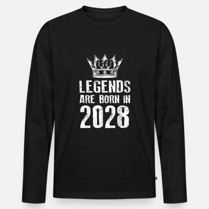 2028 legends born in - Männer Premium Bio Langarmshirt - Schwarz