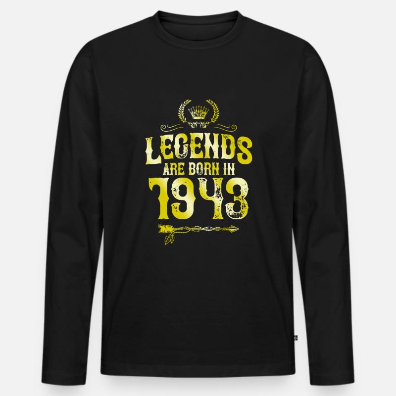 1943 legends born in - Men's Premium Organic Long Sleeve Shirt - black