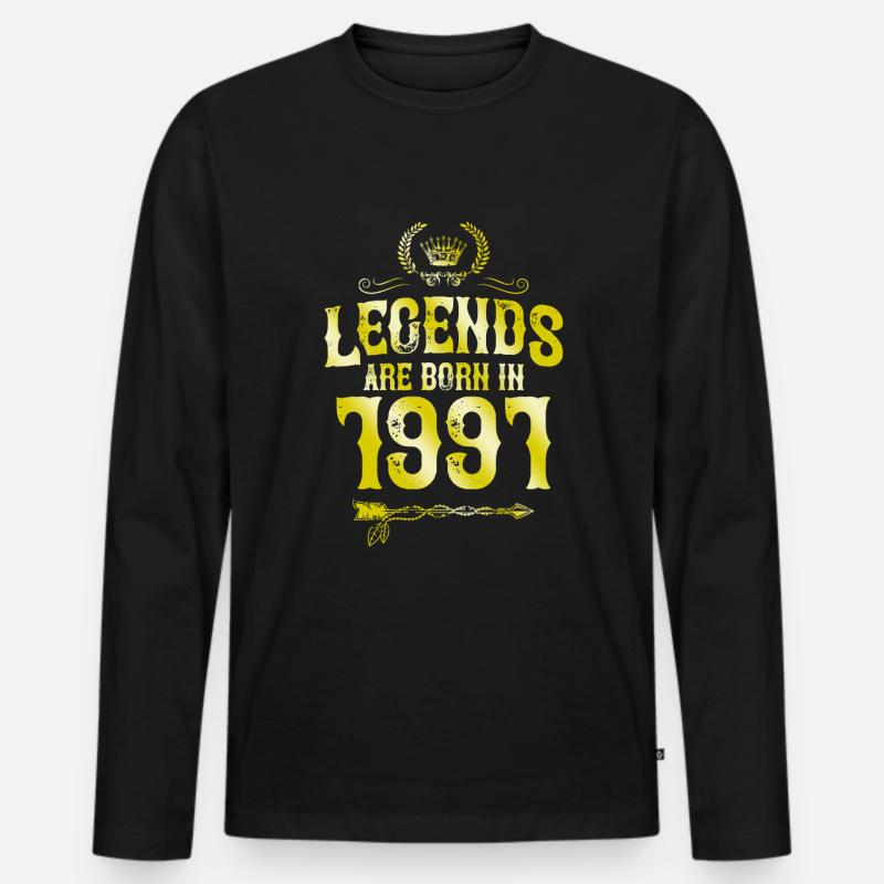 1991 legends born in - Männer Premium Bio Langarmshirt - Schwarz