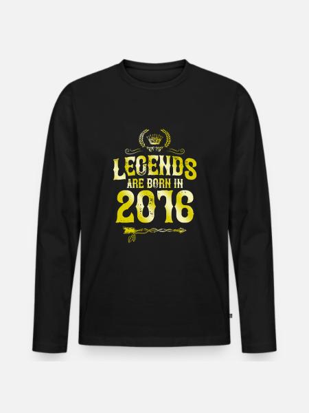 2016 legends born in - Men's Premium Organic Long Sleeve Shirt - black