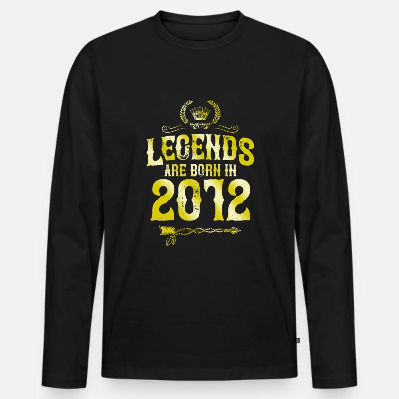 2012 legends born in - Männer Premium Bio Langarmshirt - Schwarz