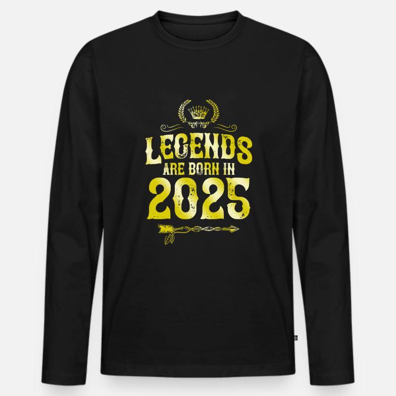 2025 legends born in - Männer Premium Bio Langarmshirt - Schwarz