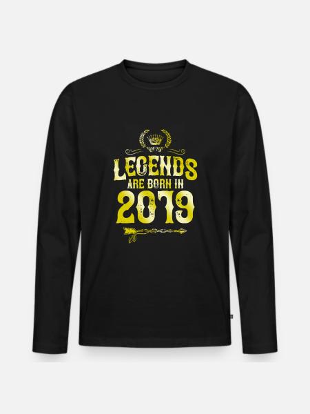 2019 legends born in - Men's Premium Organic Long Sleeve Shirt - black