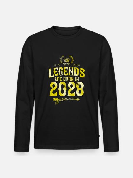 2028 legends born in - Men's Premium Organic Long Sleeve Shirt - black