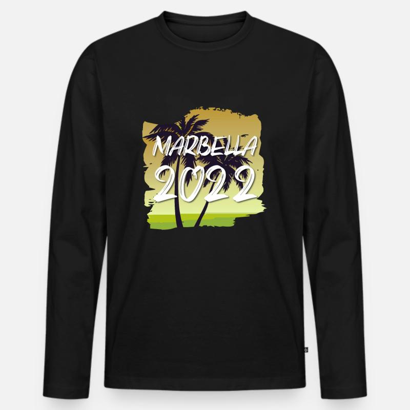 Marbella 2022 - Männer Premium Bio Langarmshirt - Schwarz