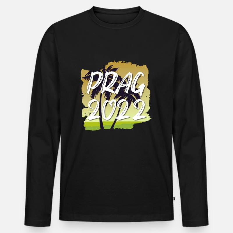 Prag 2022 - Männer Premium Bio Langarmshirt - Schwarz