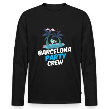 Barcelona Party Crew - T-shirt manches longues Premium bio Homme - noir - Devant - Nico (187cm)