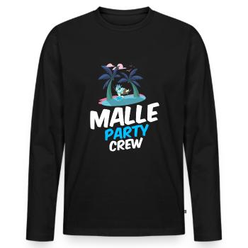 Malle Party Crew - T-shirt manches longues Premium bio Homme - noir - Devant - Nico (187cm)