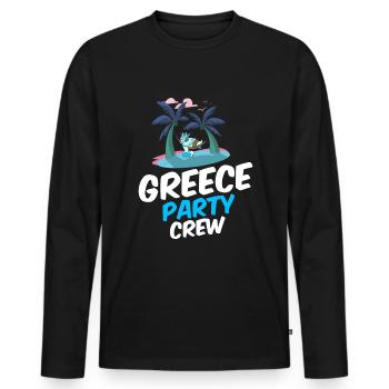 Greece Party Crew - Men's Premium Organic Long Sleeve Shirt - black - Front - Nico (187cm)