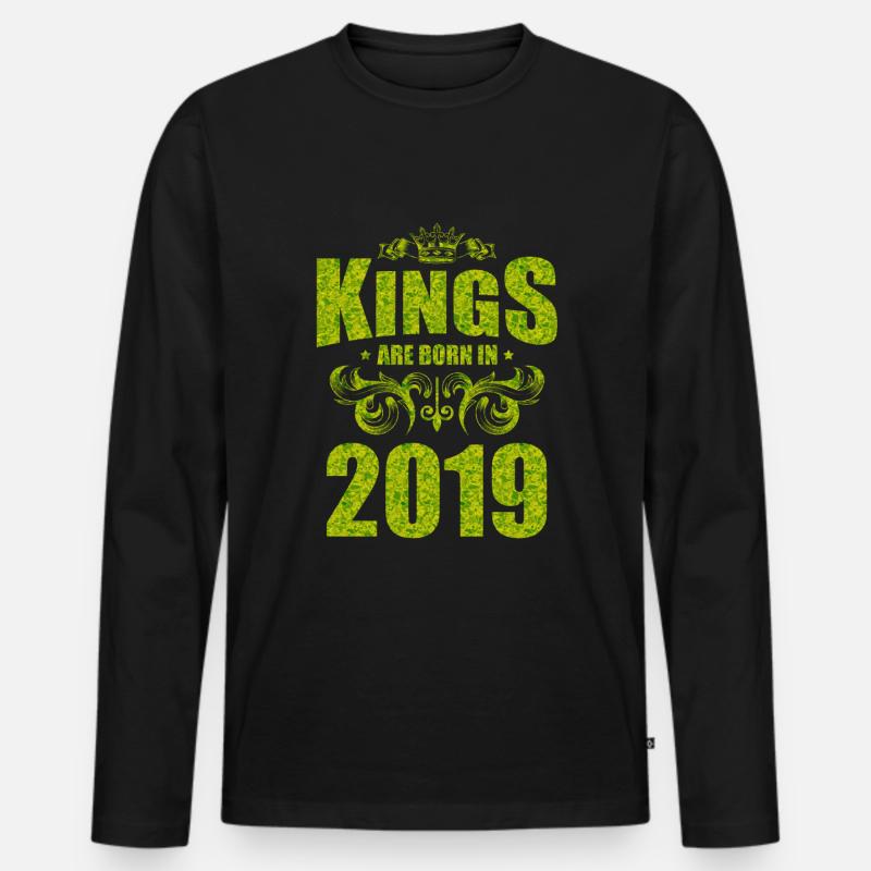 kings are born 2019 - Männer Premium Bio Langarmshirt - Schwarz