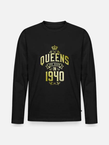 Queens born in 1940 - Men's Premium Organic Long Sleeve Shirt - black