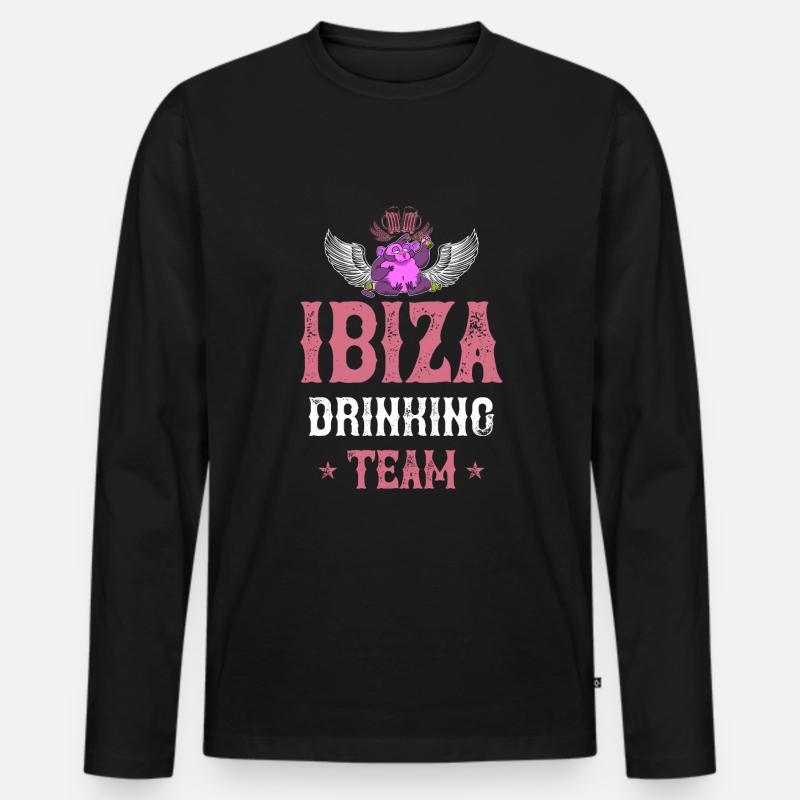 Ibiza Drinking Team - Männer Premium Bio Langarmshirt - Schwarz